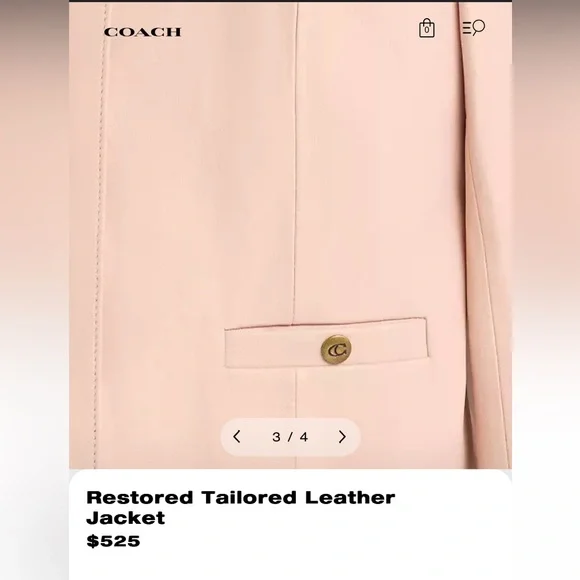 Coach 1941 Collection Blush Pink Leather Jacket - Picture 7 of 15